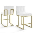 thumbnail image 1 of Side Dining Chair, Set of 2, Fabric, Metal Steel, Gold White, Modern Contemporary Urban Design, Kitchen Room Cafe Bistro Restaurant Hospitality, 1 of 4