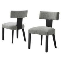 Side Dining Chair, Set of 2, Grey Gray, Fabric, Kitchen Cafe Bistro Hospitality Restaurant, Modern Contemporary HB36864