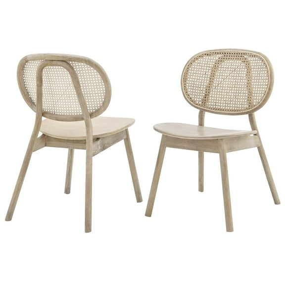 Side Dining Chair, Set of 2, Grey Gray, Wood, Modern Contemporary Farmhouse Coastal, Kitchen Room Cafe Bistro Restaurant Hospitality