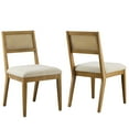 thumbnail image 1 of Side Dining Chair, Set of 2, Ivory White, Fabric, Wood, Bar Pub Cafe Bistro Dining Kitchen Hospitality Restaurant, Modern Contemporary, HB37054, 1 of 10