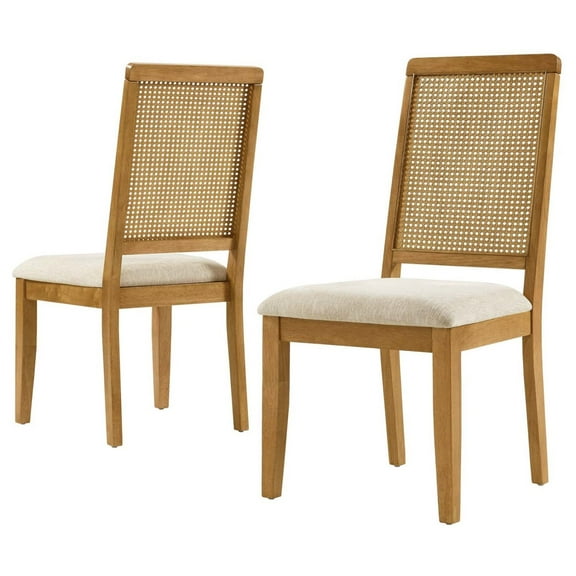 Side Dining Chair, Set of 2, Natural Beige, Fabric, Kitchen Cafe Bistro Hospitality Restaurant, Modern Contemporary HB36822