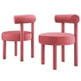 thumbnail image 1 of Side Dining Chair, Set of 2, Pink, Velvet, Kitchen Cafe Bistro Hospitality Restaurant, Modern Contemporary Boutique HB36120, 1 of 11