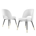 thumbnail image 1 of Side Dining Chair, Set of 2, Velvet, White, Modern Contemporary Urban Design, Kitchen Room Cafe Bistro Restaurant Hospitality, 1 of 6
