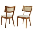 thumbnail image 1 of Side Dining Chair, Set of 2, Walnut Beige, Wood, Cottage Kitchen Cafe Bistro Hospitality Restaurant, Modern Contemporary HB36346, 1 of 11