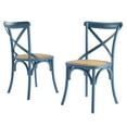 thumbnail image 1 of Side Dining Chair, Set of 2, Wood, Blue, Modern Contemporary Urban Design, Kitchen Room Cafe Bistro Restaurant Hospitality, 1 of 8