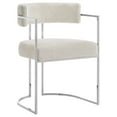 thumbnail image 1 of Side Dining Chair, Silver White, Fabric, Metal, Bar Pub Cafe Bistro Dining Kitchen Hospitality Restaurant, Modern Contemporary, HB37853, 1 of 10