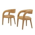 thumbnail image 1 of Side Dining Chair, Tan, Vegan Leather, Kitchen Cafe Bistro Hospitality Restaurant, Modern Contemporary HB35942, 1 of 10