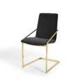 thumbnail image 1 of Side Dining Chair, Velvet, Metal Steel, Gold Black, Modern Contemporary Urban Design, Kitchen Room Cafe Bistro Restaurant Hospitality, 1 of 9