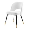 thumbnail image 1 of Side Dining Chair, Velvet, White, Modern Contemporary Urban Design, Kitchen Room Cafe Bistro Restaurant Hospitality, 1 of 8