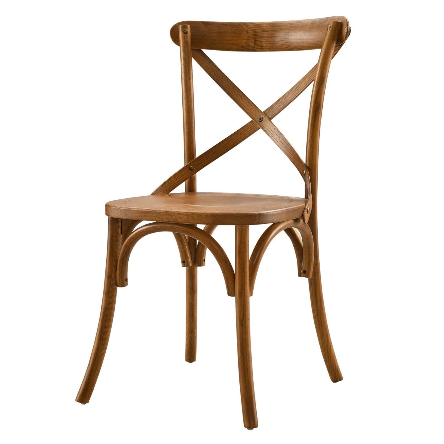 Walnut High Cross Back Upholstered Side Chair