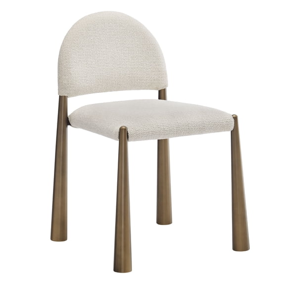 Side Dining Chair, White, Fabric, Metal, Bar Pub Cafe Bistro Dining Kitchen Hospitality Restaurant, Modern Contemporary, HB37834