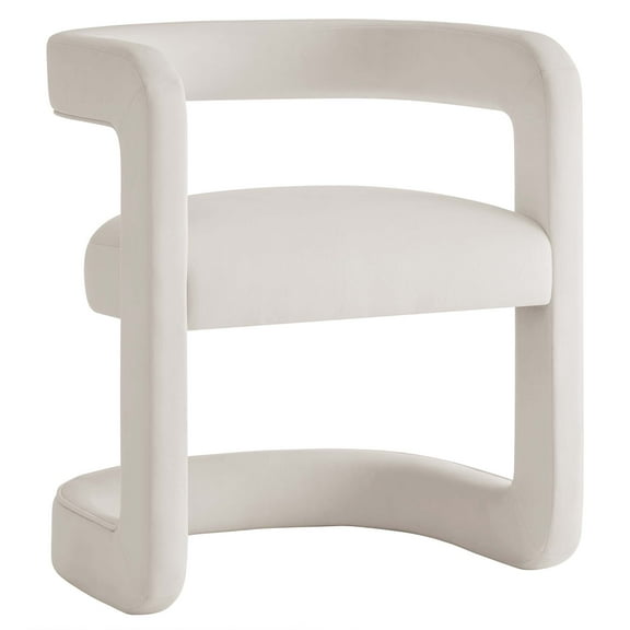 Side Dining Chair, White, Velvet, Bar Pub Cafe Bistro Dining Kitchen Hospitality Restaurant, Modern Contemporary, HB37485