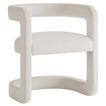 Side Dining Chair, White, Velvet, Bar Pub Cafe Bistro Dining Kitchen Hospitality Restaurant, Modern Contemporary, HB37485