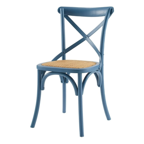 Side Dining Chair, Wood, Blue, Modern Contemporary Urban Design, Kitchen Room Cafe Bistro Restaurant Hospitality