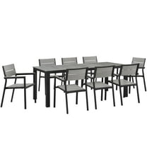 Side Dining Chair and Table Set, Dark Brown Gray, Metal, Outdoor Patio Balcony Cafe Bistro Garden Hospitality Restaurant, Modern Contemporary HB32690