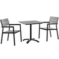 thumbnail image 1 of Side Dining Chair and Table Set, Dark Brown Gray, Metal, Outdoor Patio Balcony Cafe Bistro Garden Hospitality Restaurant, Modern Contemporary HB32696, 1 of 7