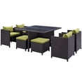 thumbnail image 1 of Side Dining Chair and Table Set, Green, Rattan, Wicker, Outdoor Patio Balcony Cafe Bistro Garden Hospitality Restaurant, Modern Contemporary HB34928, 1 of 4