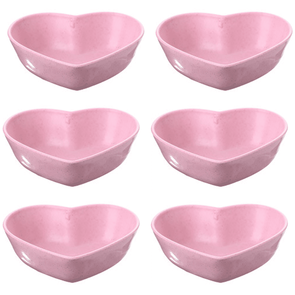 Pink HeartShaped Ceramic Bowls for Dips, Snacks, Ice Cream