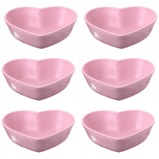Pink HeartShaped Ceramic Bowls for Dips, Snacks, Ice Cream