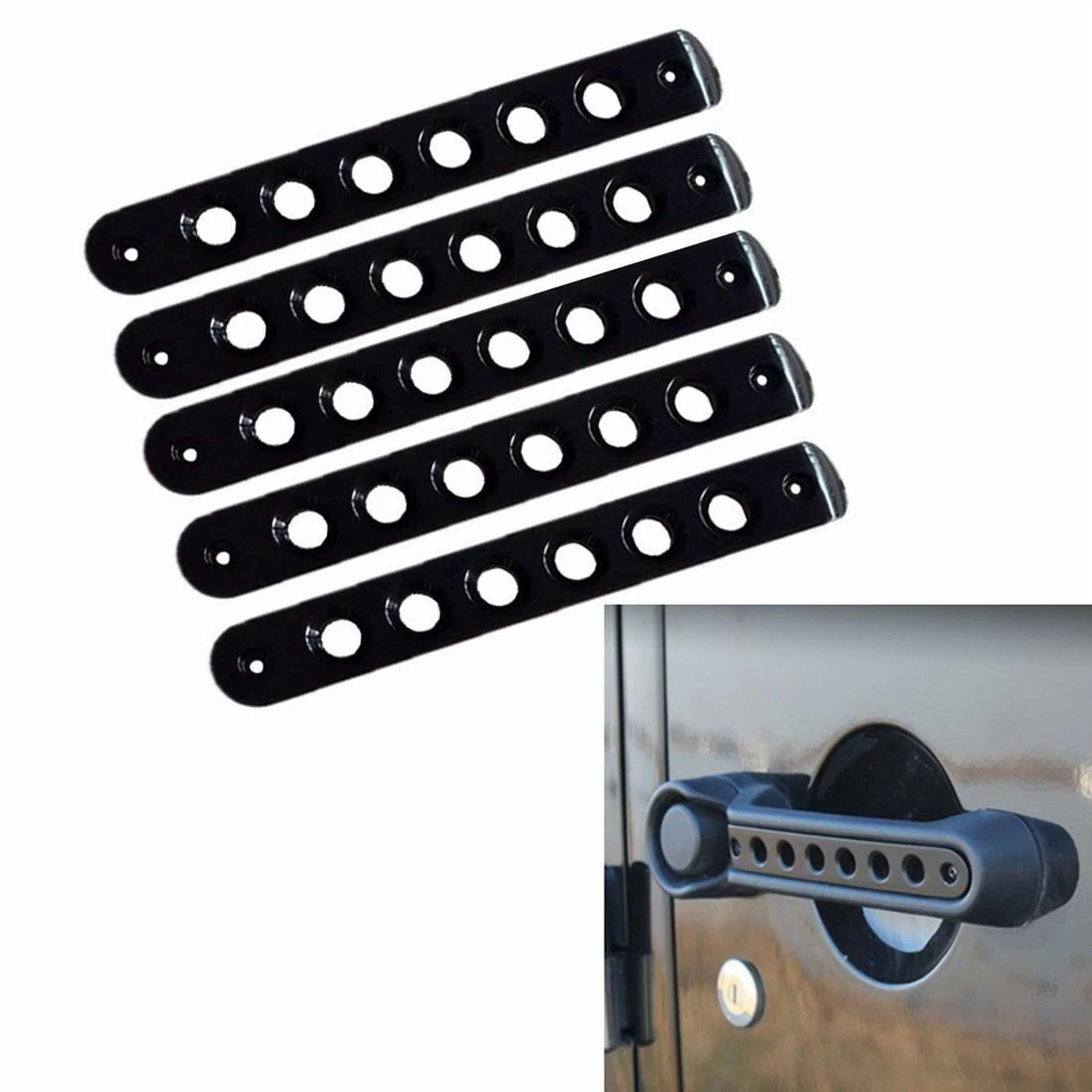 Side Door Handle Inserts Cover Trim Fits for Jeep Wrangler Accessories JK JKU Liberty Sahara & Unlimited 2007-2018 Exterior Grab Handles Pull JK Mods Decoration(Aluminum Black, 5PCS)