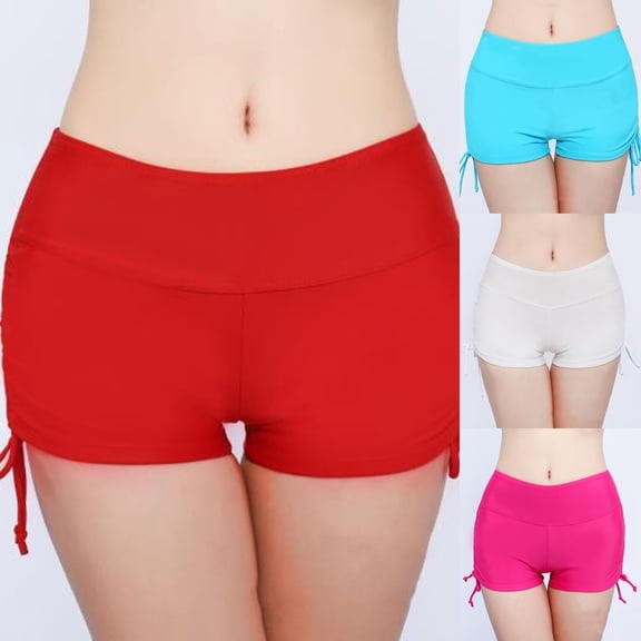 Side Drawstring Great Elasticity Swimming Trunks Beachwear Lady High Waist Diving Swimming Trunks for Water Activity