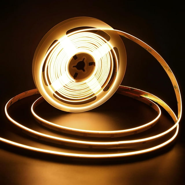 Side Emitting COB LED Strip Lights 16.4ft/5m,Warm White Dimmable COB