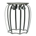 thumbnail image 1 of Side End Table, Gray Iron Frame, Round Brown Mango Wood Top, 21 Inch, 1 of 3