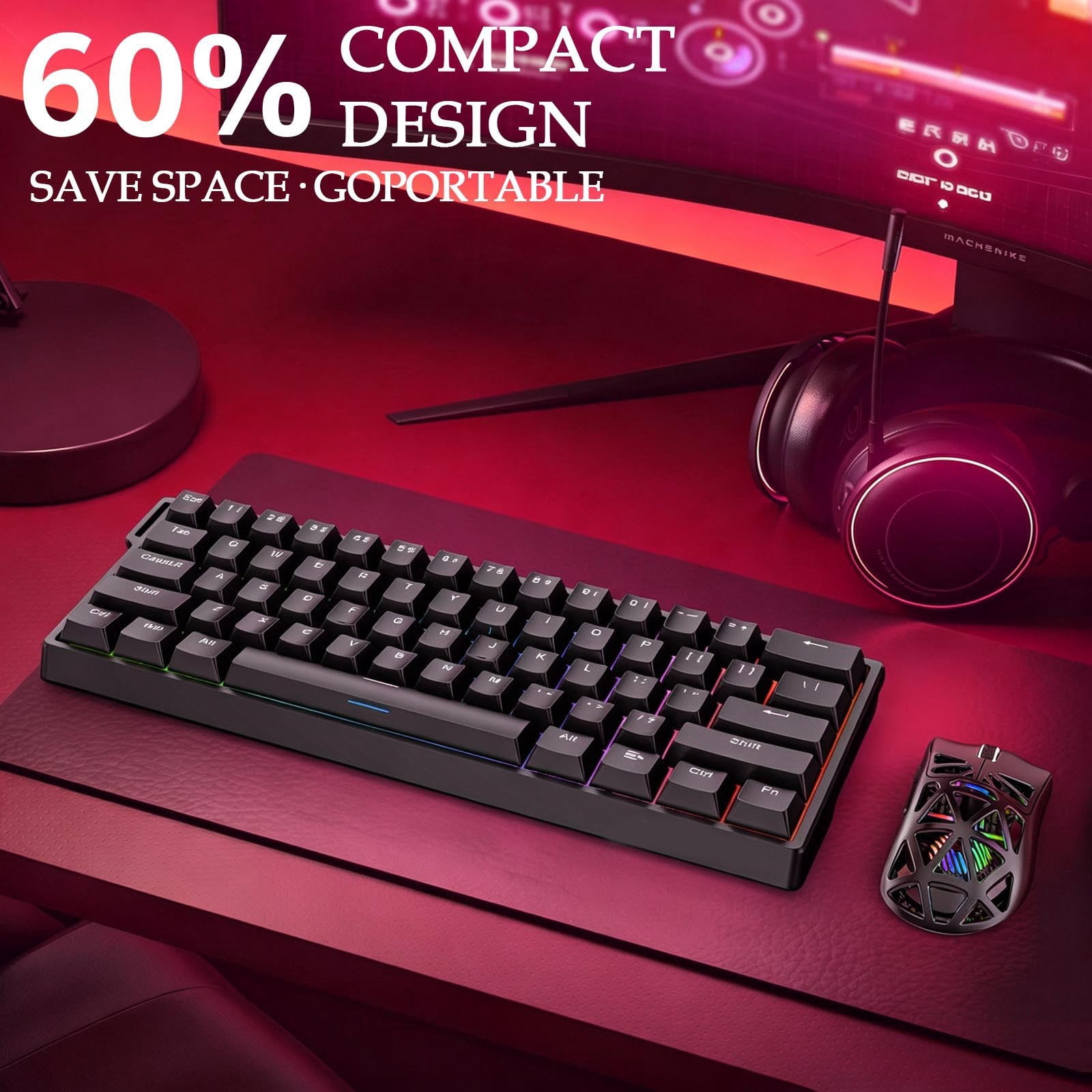 Side Engraved Magnetic Switch Mechanical Keyboard, Ergonomic High Performance Gaming Keyboard, Smooth Typing Keyboard for E-sports Gaming Daily Home Office Desktop Working Use