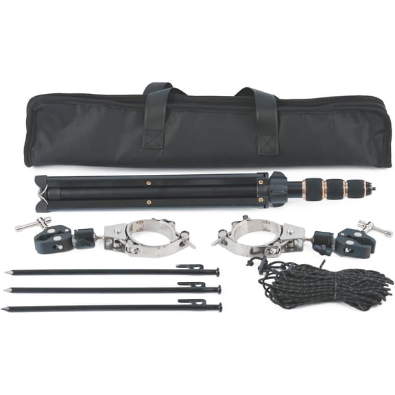 Side-Exit Chimney Tripod Kit for Camping Stoves, Adjustable Pipe Support Stand for Hot Tent & Wood Stove Setups