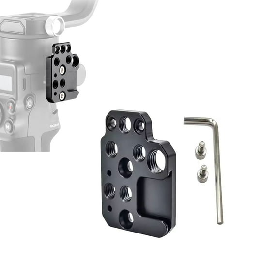 Side Extension Plate Mount for DJI Ronin S/SC/RS2/RSC2,Monitor Holder Mount with 1/4 3/8 Threaded Holes Cold Shoe Mount, Stabilizer Extension Plate for Video Light, Microphone, Monitor