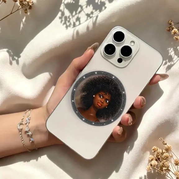 Side Eye Doll Magnetic Phone Grip, Funny Reaction Face Phone Holder, Meme Phone Accessory