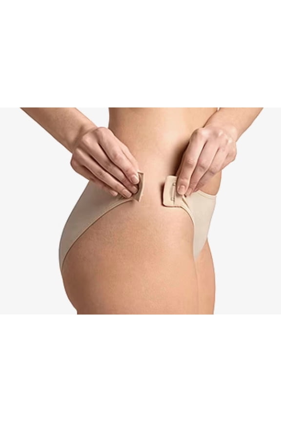 Side Fastening Classic Womens 2 Briefs in Beige/Black XL