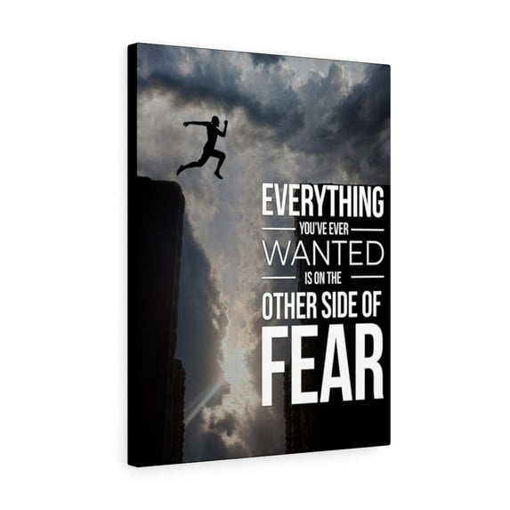 Other Side of Fear Motivational Verse Inspirational Wall Decor for Home Office Gym Inspiring Success Quote Print Ready to Hang-Home Decor-Inspiring Wall Art Housewarming Unframed