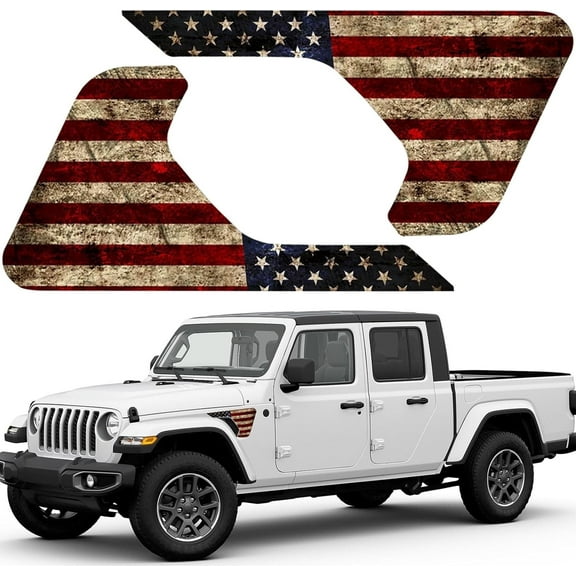 Side Fender Vent American Flag Vinyl Decal Fit for Jeep Wrangler 2018-2025 JL JLU & 2020-2027 Gladiator JT（F）