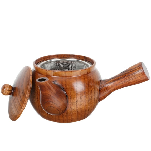 Homoyoyo Unique Tea Pots with Stainless Steel Strainer Wood for Tea Brewing 1Set
