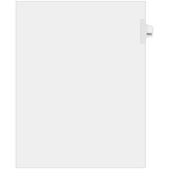 Side Individual Number Tabs- Number 104 (25-pack)