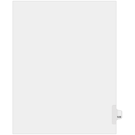 Side Individual Number Tabs- Number 123 (25-pack)