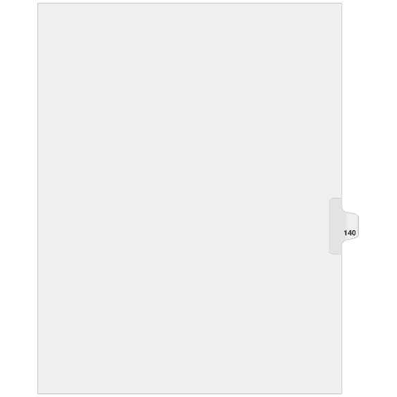 Side Individual Number Tabs- Number 140 (25-pack)