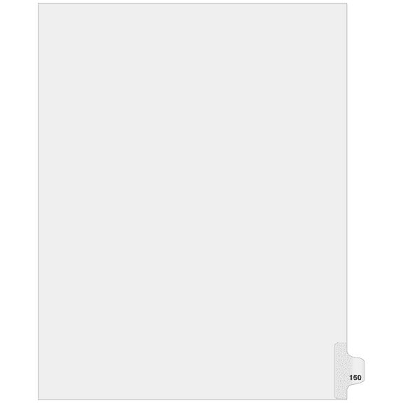 Side Individual Number Tabs- Number 150 (25-pack)