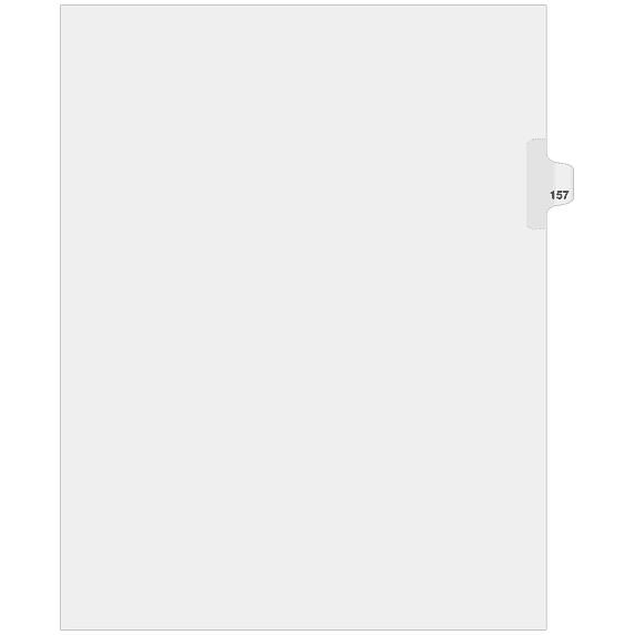Side Individual Number Tabs- Number 157 (25-pack)
