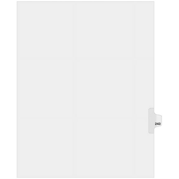 Side Individual Number Tabs- Number 243 (25-pack)