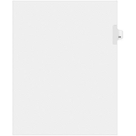 Side Individual Number Tabs- Number 31 (25-pack)