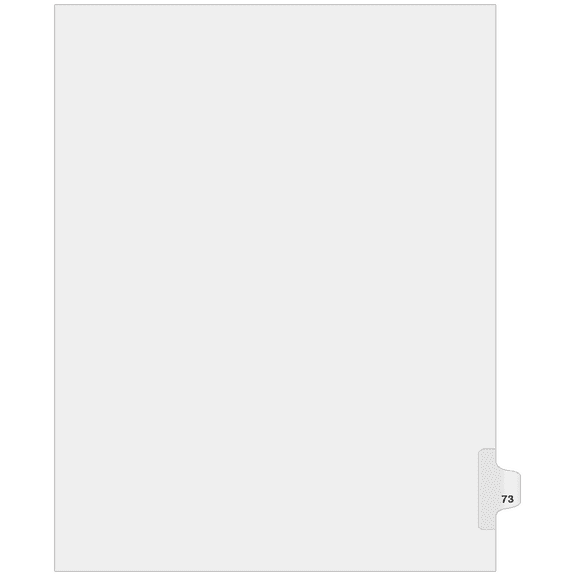 Side Individual Number Tabs- Number 73 (25-pack)