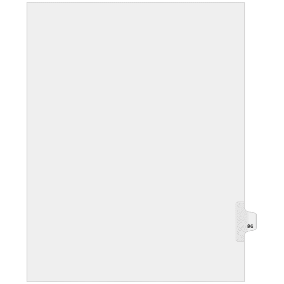 Side Individual Number Tabs- Number 96 (25-pack)