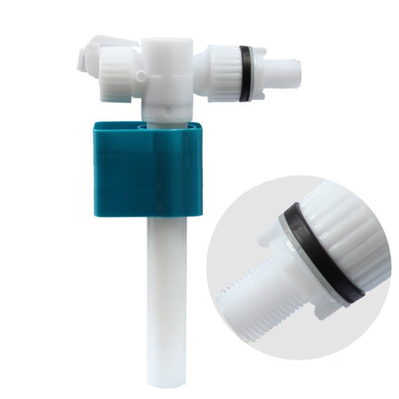 Side Inlet Toilet Cistern Fill Valve ABS Adjustable Float Horizontal Water Connection Replacement Part for Bathroom Toilet Tank Accessories, 245x145mm, Plastic Pipe, Copper Pipe, As S(Plastic)