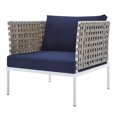 thumbnail image 1 of Side Lounge Chair Armchair, Sunbrella, Aluminum, Metal, Steel, Blue Navy, Modern Contemporary Urban Design, Outdoor Patio Balcony Cafe Bistro Garden Furniture Hotel Hospitality, 1 of 8