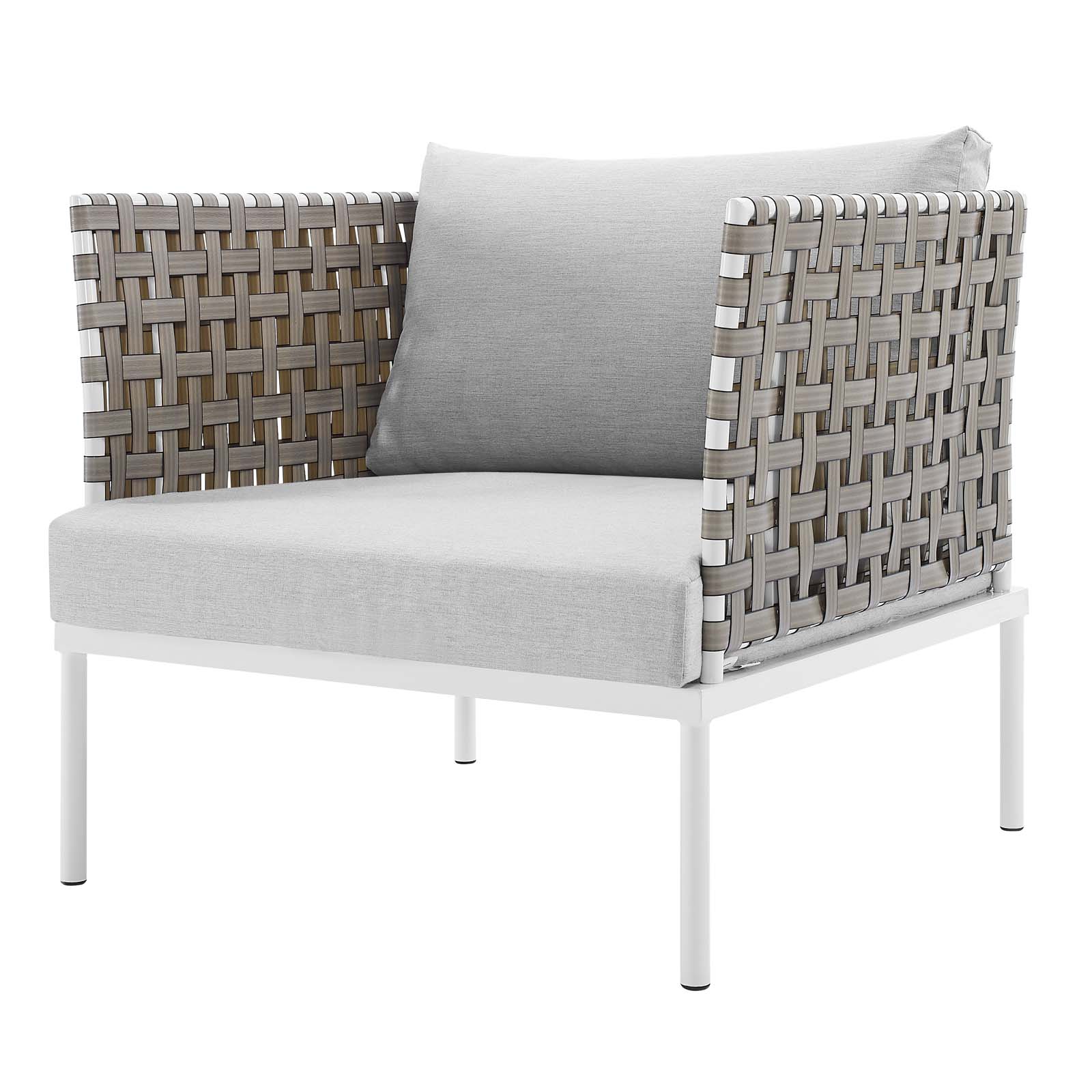Side Lounge Chair Armchair, Sunbrella, Aluminum, Metal, Steel, Grey Gray, Modern Contemporary Urban Design, Outdoor Patio Balcony Cafe Bistro Garden Furniture Hotel Hospitality - image 1 of 8