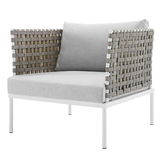 Side Lounge Chair Armchair, Sunbrella, Aluminum, Metal, Steel, Grey Gray, Modern Contemporary Urban Design, Outdoor Patio Balcony Cafe Bistro Garden Furniture Hotel Hospitality