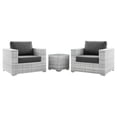 thumbnail image 1 of Side Lounge Chair Table Set, Rattan, Wicker, Grey Gray, Modern Contemporary Urban Design, Outdoor Patio Balcony Cafe Bistro Garden Furniture Hotel Hospitality, 1 of 10