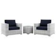 thumbnail image 1 of Side Lounge Chair Table Set, Rattan, Wicker, Light Grey Gray Blue Navy, Modern Contemporary Urban Design, Outdoor Patio Balcony Cafe Bistro Garden Furniture Hotel Hospitality, 1 of 10
